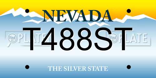 T488ST Nevada License Plate