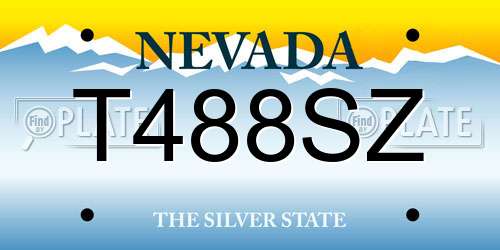 T488SZ Nevada License Plate