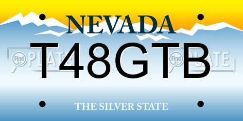 T48GTB Nevada License Plate