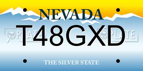 T48GXD Nevada License Plate