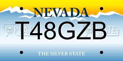 T48GZB Nevada License Plate