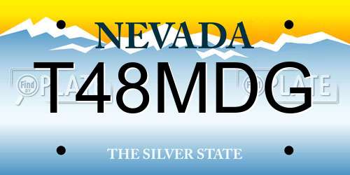T48MDG Nevada License Plate