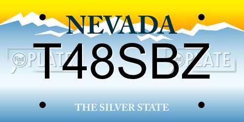 T48SBZ Nevada License Plate