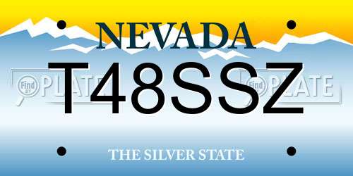 T48SSZ Nevada License Plate
