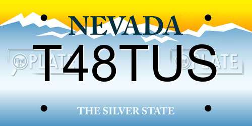 T48TUS Nevada License Plate