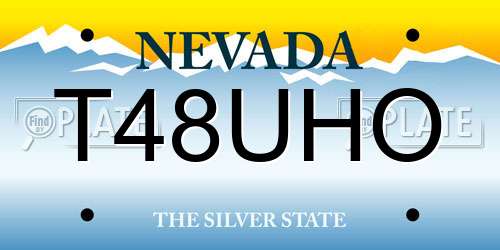 T48UHO Nevada License Plate