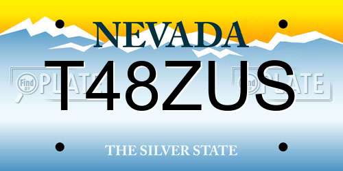 T48ZUS Nevada License Plate