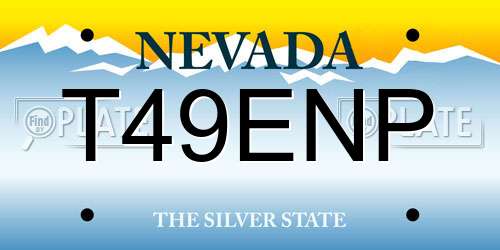 T49ENP Nevada License Plate