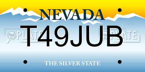 T49JUB Nevada License Plate