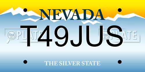 T49JUS Nevada License Plate