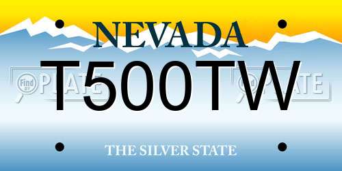 T500TW Nevada License Plate
