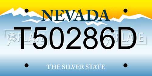 T50286D Nevada License Plate