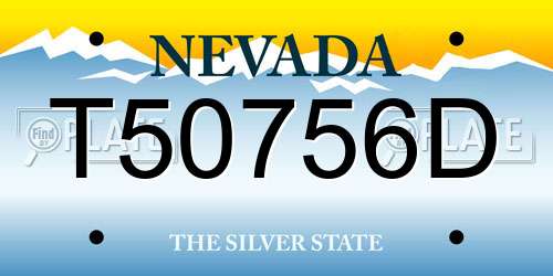 T50756D Nevada License Plate