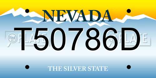 T50786D Nevada License Plate