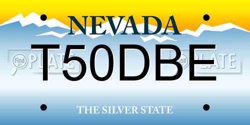 T50DBE Nevada License Plate