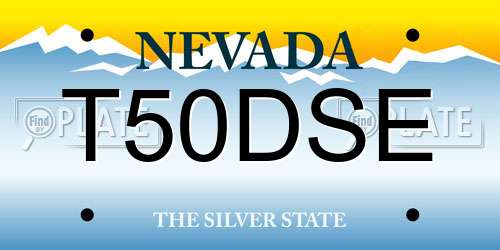T50DSE Nevada License Plate