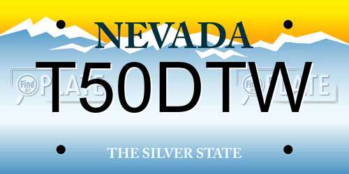 T50DTW Nevada License Plate