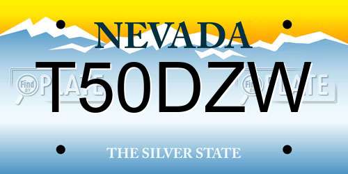 T50DZW Nevada License Plate