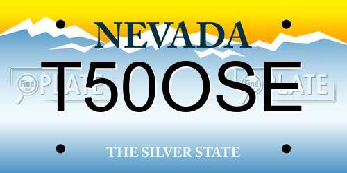 T50OSE Nevada License Plate