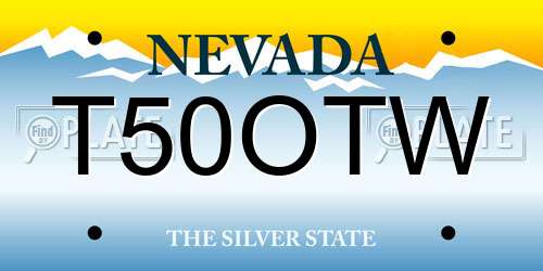 T50OTW Nevada License Plate