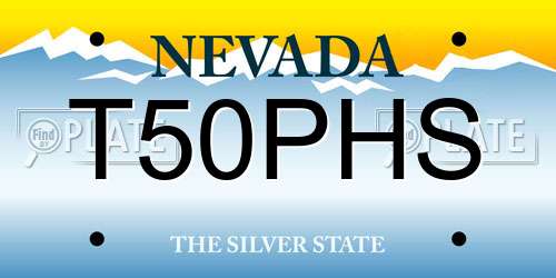 T50PHS Nevada License Plate