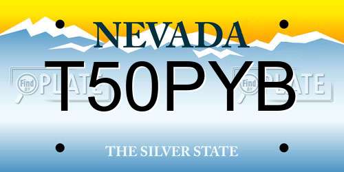 T50PYB Nevada License Plate