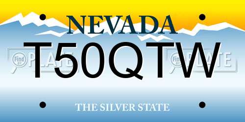 T50QTW Nevada License Plate