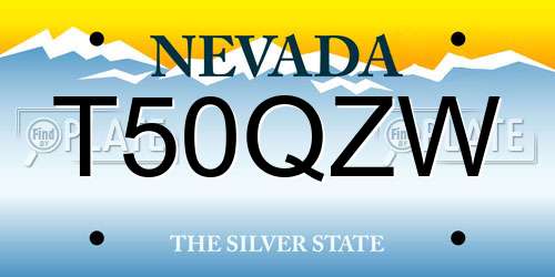 T50QZW Nevada License Plate