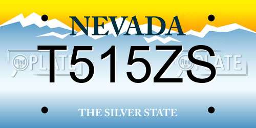 T515ZS Nevada License Plate