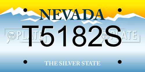 T5182S Nevada License Plate