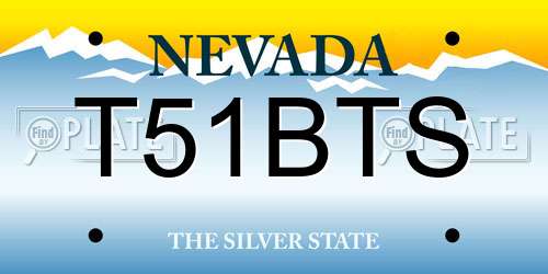 T51BTS Nevada License Plate