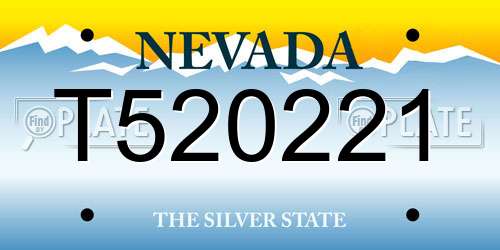 T520221 Nevada License Plate