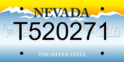 T520271 Nevada License Plate