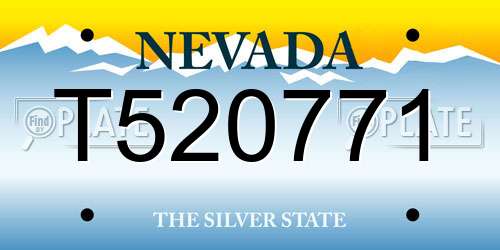 T520771 Nevada License Plate