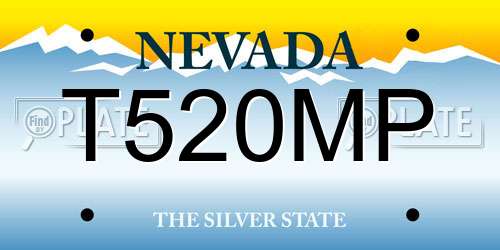 T520MP Nevada License Plate