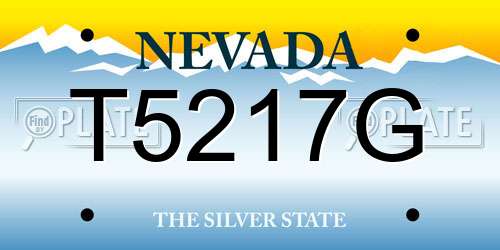 T5217G Nevada License Plate