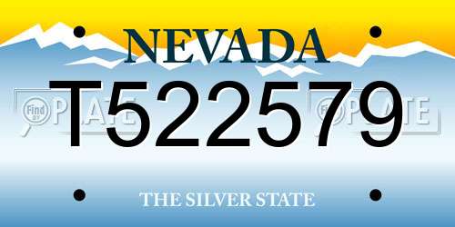 T522579 Nevada License Plate