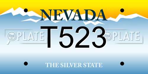 T523 Nevada License Plate