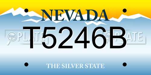T5246B Nevada License Plate