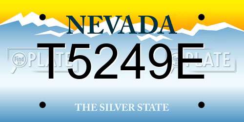 T5249E Nevada License Plate
