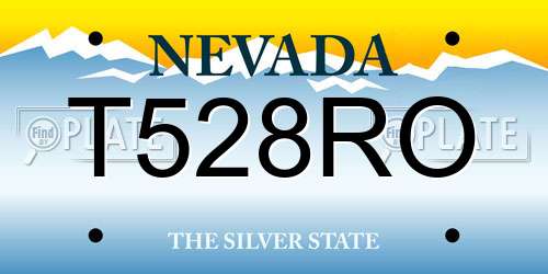 T528RO Nevada License Plate