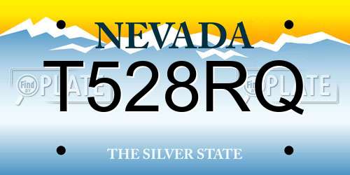 T528RQ Nevada License Plate