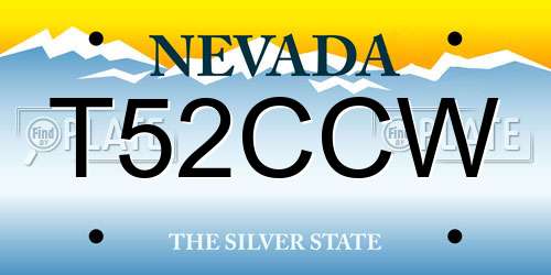 T52CCW Nevada License Plate
