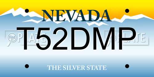 T52DMP Nevada License Plate