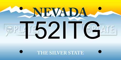T52ITG Nevada License Plate