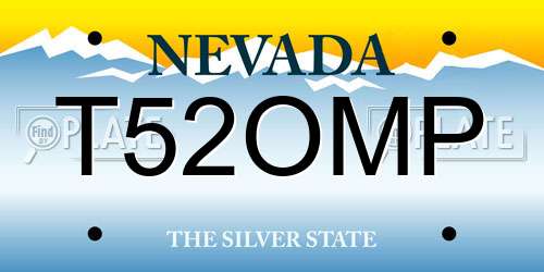 T52OMP Nevada License Plate