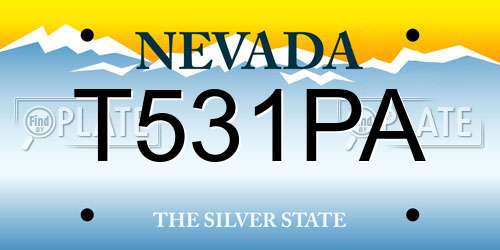 T531PA Nevada License Plate