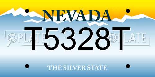 T5328T Nevada License Plate