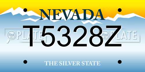 T5328Z Nevada License Plate