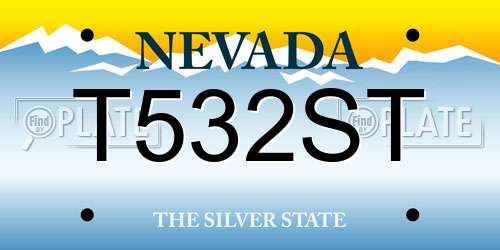 T532ST Nevada License Plate